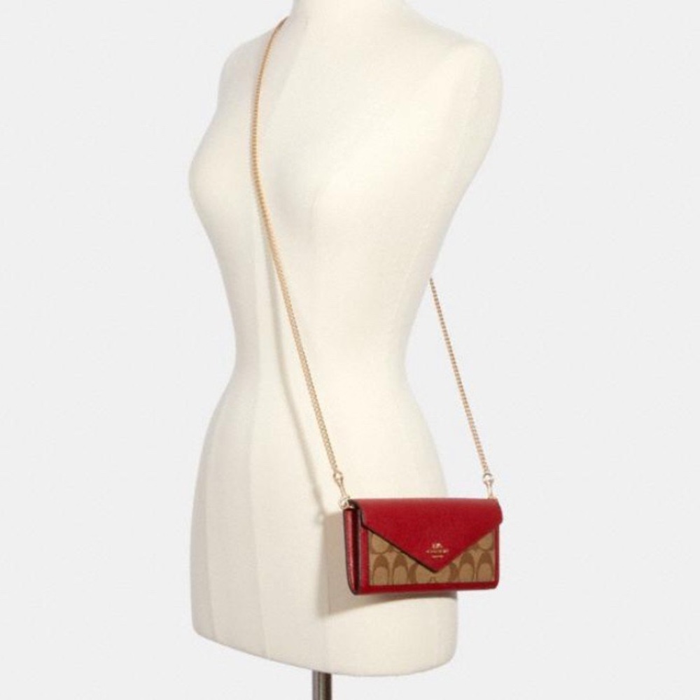Coach Wallet w/ Chain Slim Envelope Gift Box - Picture 2 of 16
